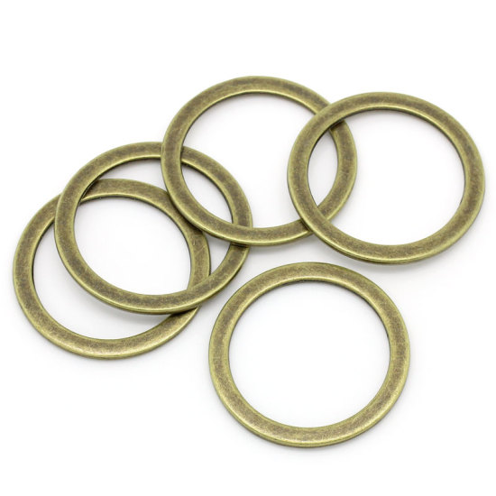 Imagen de 10 Unidades Zamak Conectores Dijes Colgantes Anillo Tono Bronce 3.3cm Dia