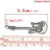 Picture of Charm Pendants Guitar Antique Silver 5.5x1.8cm,10PCs