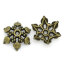 Bild von Zinklegierung Endkappen Blumen Bronzefarbe, für 14mm Perlen, 12mm x 11mm, 100 Stück
