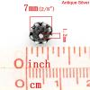 Picture of Zinc Based Alloy Beads Caps Flower Antique Silver (Fits 8mm-12mm Beads) 7mm x 5mm, 100 PCs