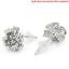 Picture of Brass Ear Post Stud Earrings Findings Flower Silver Tone W/ Loop 17mm( 5/8") x 10mm( 3/8"), Post/ Wire Size: (20 gauge), 10 PCs