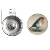 Picture of 18mm Glass Snap Button Fit Snap Button Bracelets Round Silver Tone At Random Color Mixed Bird , Knob Size: 5.5mm, 12 PCs
