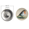 Picture of 18mm Glass Snap Button Fit Snap Button Bracelets Round Silver Tone At Random Color Mixed Bird , Knob Size: 5.5mm, 12 PCs