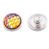 Picture of 12mm Acrylic Mermaid Fish /Dragon Scale Snap Buttons Round Silver Tone At Random Color Mixed Fit Snap Button Bracelets, Knob Size: 4.5mm( 1/8"), 10 PCs