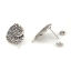 Picture of Zinc Based Alloy Ear Post Stud Earrings Findings Leaf Antique Silver Color Spiral Pattern 22mm x 17mm, Post/ Wire Size: (21 gauge), 4 PCs