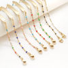 Picture of 304 Stainless Steel Blank Stamping Tags Bracelets Gold Plated Mixed Color Enamel