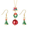 Bild von Schmuck Halskette Ohrringe Set Vergoldet Bunt Weihnachten Weihnachtskranz Weihnachten Weihnachtsbaum Emaille 50cm lang, 1 Set