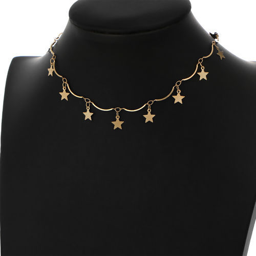 Picture of Galaxy Choker Necklace Arc Pentagram Star