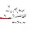 Picture of 304 Stainless Steel Cord End Caps Spring Silver Tone (Fits 2mm Cord) 9mm x 3mm, 50 PCs