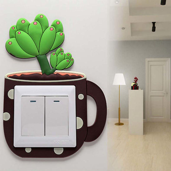 Picture of Slimy Gel Light Switch Decorative Sticker Potted Plants