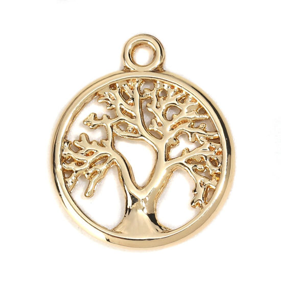 Image de Breloques en Alliage de Zinc Rond Arbres     