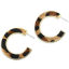 Immagine di orecchino cerchio Marrone forma di C Leopardo 39mm x 39mm, 1 Paio