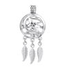 Picture of Zinc Based Alloy Wish Pearl Locket Jewelry Pendants Dream Catcher Moon Can Open