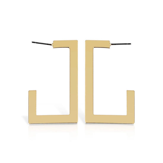 Picture of Earrings Gold Plated Rectangle 46mm, 1 Pair