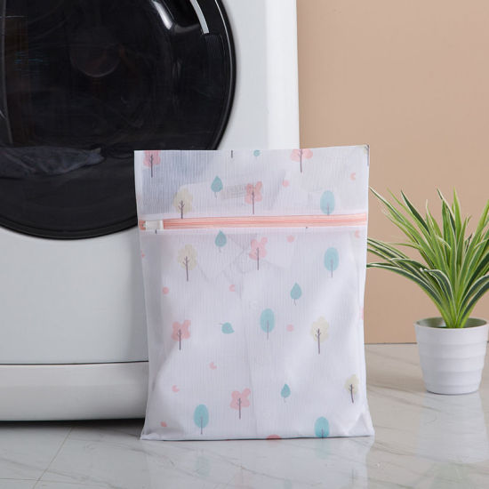Picture of Polyester Laundry Bag Multicolor Rectangle Tree 40cm x 30cm, 1 Piece