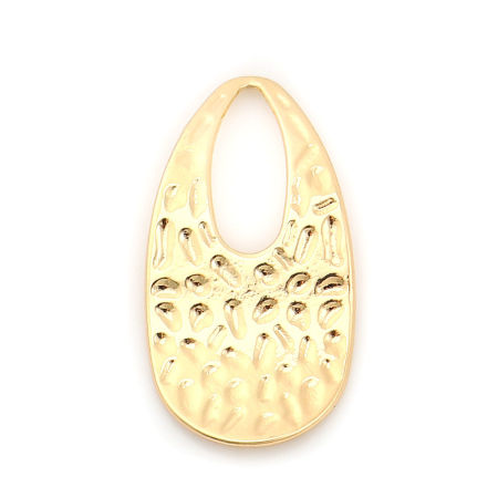Zinc Based Alloy Pendants Curve Gold Plated Drop 34mm(1 3/8") x 18mm( 6/8"), 10 PCs