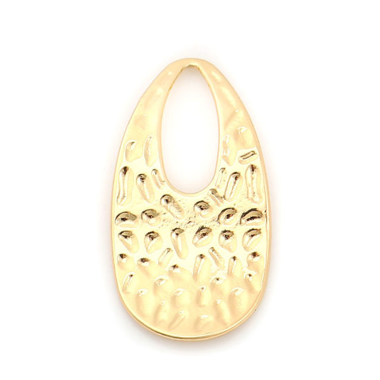Image de Pendentifs en Alliage de Zinc Courbe Goutte d'Eau Doré 34mm x 18mm, 10 Pcs