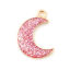 Imagen de Zamak Galaxia Colgantes Charms Luna Media Chapado en Oro Rosado Brillo 19mm x 15mm, 20 Unidades