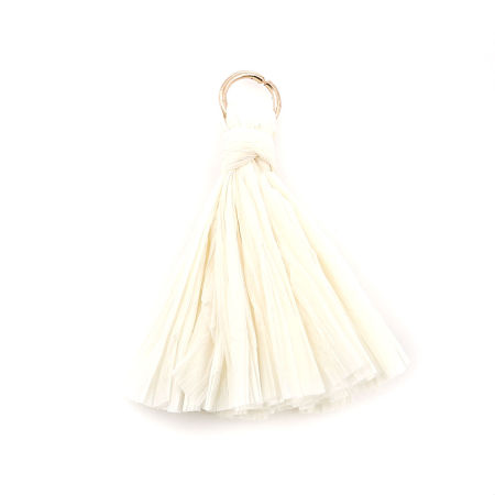 Raffia Tassel Pendants Gold Plated Ivory 40mm(1 5/8") x 25mm(1"), 20 PCs