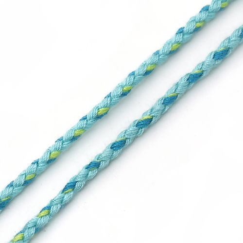 Bild von Baumwolle Geflochtenes Garn Cyan 2mm, 10 Meter
