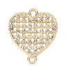 Picture of Zinc Based Alloy Connectors Heart Gold Plated Grid Checker 23mm x 20mm, 10 PCs