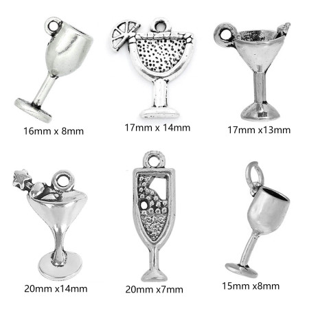 Zinc Based Alloy Charms Goblet Glass Cup Tableware