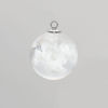 Изображение Стеклянные Коллекция Погоды Подвески Круглые Облака Белый Прозрачный 24мм x 20мм, 2 ШТ