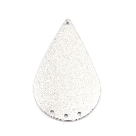 Brass Chandelier Connectors Drop Silver Tone Sparkledust 4.4cm x 2.7cm, 5 PCs