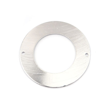 Connecteurs en Laiton Annulaire Argent Mat Creux 3.5cm Dia, 5 Pcs