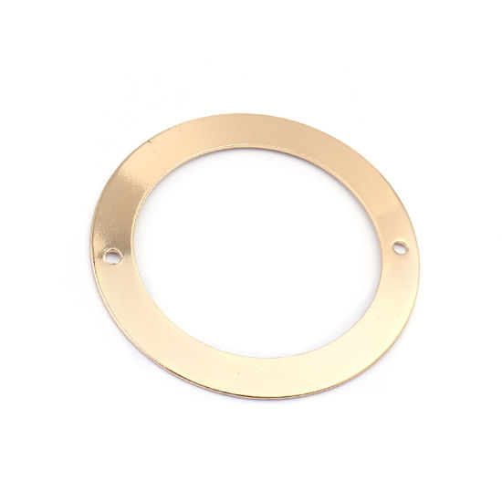 Imagen de Latón Conectores Anillo Chapado en Oro Hueco 4cm Dia., 5 Unidades