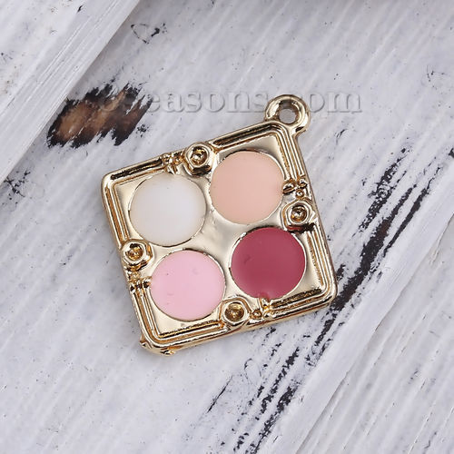 Picture of Zinc Based Alloy Makeup Charms Rhombus Blusher Enamel