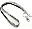 Image de Lanière Tour de Cou Noir à Strass Acrylique Carré Blanc Porte Clé Argent Mat 47cm - 53cm long, 1 Pièce