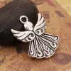 Picture of Zinc Based Alloy Pendants Angel Antique Silver Color 40mm(1 5/8") x 31mm(1 2/8"), 10 PCs