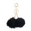 Bild von Plüsch Schlüsselkette & Schlüsselring Pompon Ball Vergoldet Schwarz 17cm, 1 Stück