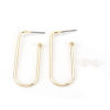 Picture of Zinc Based Alloy Ear Post Stud Earrings Findings Rectangle Gold Plated 39mm x 17mm, Post/ Wire Size: (20 gauge), 4 PCs