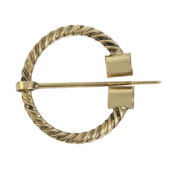 Imagen de Broche vikingo Ronda Oro antiguo 66mm x 56mm, 1 Unidad