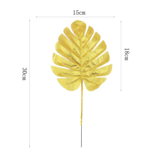 Picture of Plastic Artificial Leaves Golden 30cm, 1 Piece