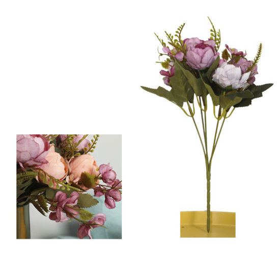 Image de Fleur Artificielle en Plastique Violet 30cm, 1 Pièce