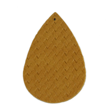 Imagen de Colgantes PU de Gota y Tejido con Textura 57mm x 38mm, 10 Unidades