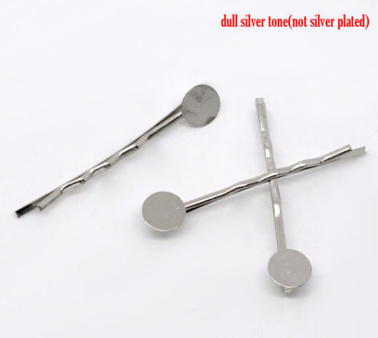 Picture of Iron Based Alloy Hair Clips Findings Round Ripple  