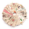 Picture of Cotton Cloth Drawstring Bags Rectangle Light Khaki Leaf (Usable Space: Approx 11x10cm) 14cm(5 4/8") x 10cm(3 7/8"), 5 PCs