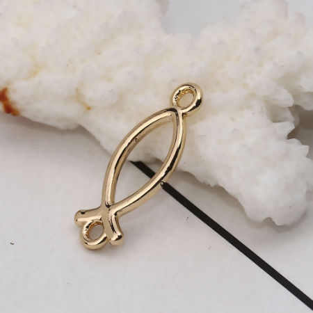Zinc Based Alloy Connectors Jesus/ Christian Fish Ichthys 