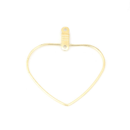 Zinc Based Alloy Pendants Geometric Gold Plated Heart 32mm(1 2/8") x 30mm(1 1/8"), 10 PCs