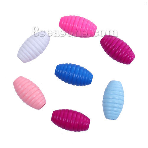 Immagine di Legno Separatori Perline Ovale A Random Striscia Disegno 25mm x 14mm, Foro: Circa 4.3mm, 50 Pz