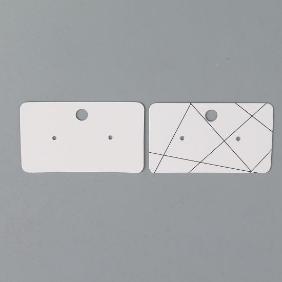 Изображение Бумага Карточки для демонстрации бижутерии Прямоугольник Черный & Белый 50мм x 30мм, 50 ШТ