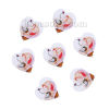 Picture of Natural Wood Sewing Buttons Scrapbooking 2 Holes Heart Multicolor Bird Pattern 29mm(1 1/8") x 28mm(1 1/8"), 50 PCs