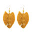 Picture of Polyester Tassel Earrings Yellow Leaf 10cm x 6cm, 1 Pair