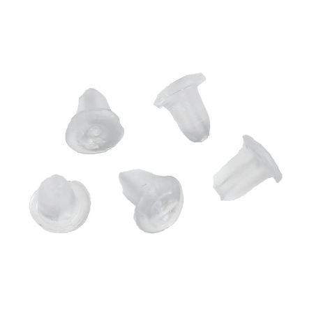Gomma Orecchino Indietro Tappi di Orecchini Cono Bianco 5mm x 5mm - 4mm x 4mm, 1000 Pz