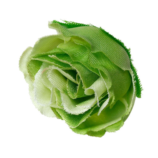 Bild von Stoff Hochzeitbedarf Blumen Grün 4cm x3.3cm - 3cm x2.5cm 25 Stück