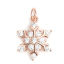 Immagine di Ottone Natale Charms Oro Rosa Natale Fiocco di Neve Micro Spianare Trasparente Strass 21mm x 14mm, 1 Pz